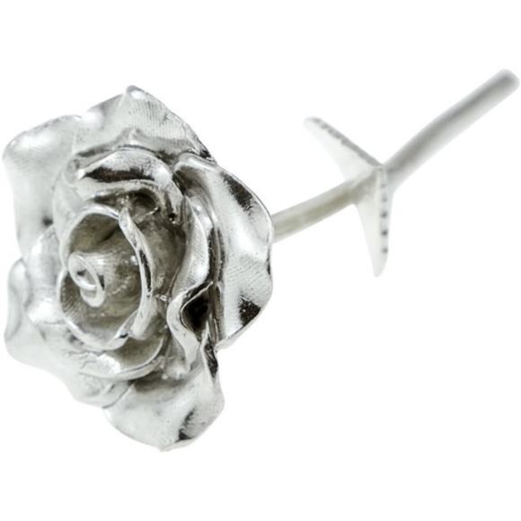 Tin Anniversary 10 Year Metal Rose - 100% Pure Casted Tin Wedding Anniversary - Picture 1 of 4